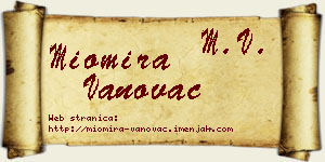 Miomira Vanovac vizit kartica